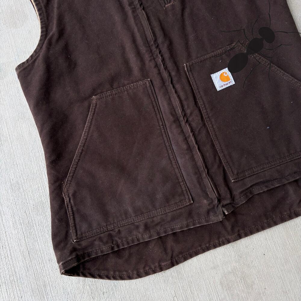 Vintage Y2K Carhartt WOMENS WV001 DKB Brown work wear vest - Picture 2 of 4